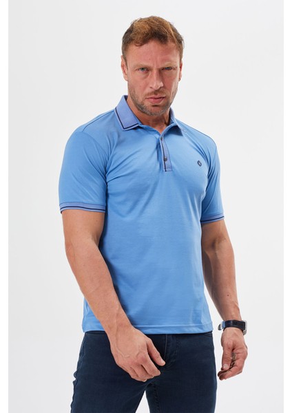 Polo Yaka Regular Fit Çıtçıt ve Nakış Detaylı T-Shirt-6244TY241