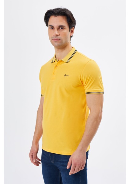 Regular Fit Polo Yaka Detaylı Erkek T-Shirt-PL3565TY241
