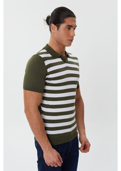 Klasik Kalıp Çizgili Polo Yaka Triko T-Shirt-TY1071TY241 fırsatları