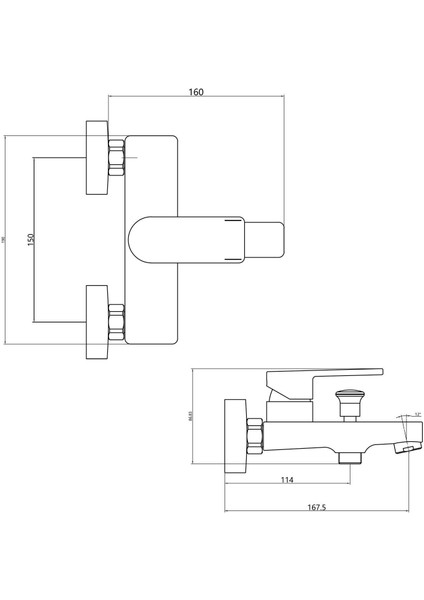 Banyo Bataryası Piedra Siyah KBB122-B