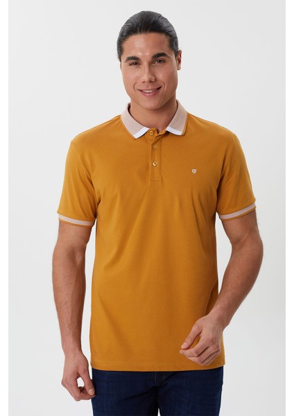 Regular Fit Polo Yaka Düğme Detaylı Erkek T-Shirt-PL3581TY241