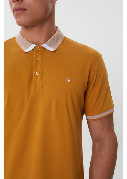 Regular Fit Polo Yaka Düğme Detaylı Erkek T-Shirt-PL3581TY241