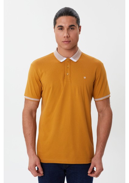Regular Fit Polo Yaka Düğme Detaylı Erkek T-Shirt-PL3581TY241