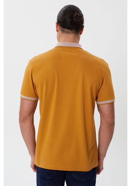 Regular Fit Polo Yaka Düğme Detaylı Erkek T-Shirt-PL3581TY241