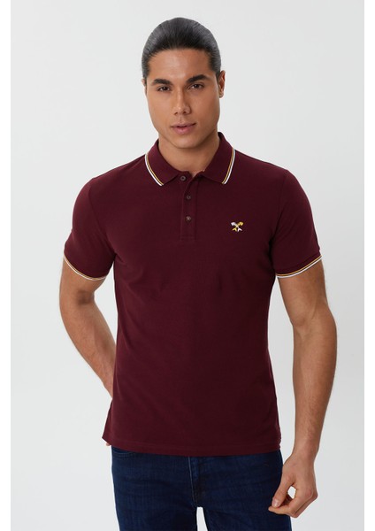 Regular Fit Polo Yaka Nakış Detaylı T-Shirt-PL2472TY241