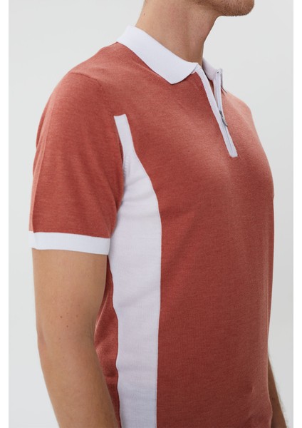Polo Yaka Klasik Kalıp Fermuarlı Triko T-Shirt-TY1082TY241 fiyatları