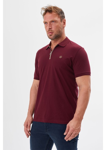 Regular Fit Polo Yaka Fermuar Detaylı T-Shirt-PL3569TY241