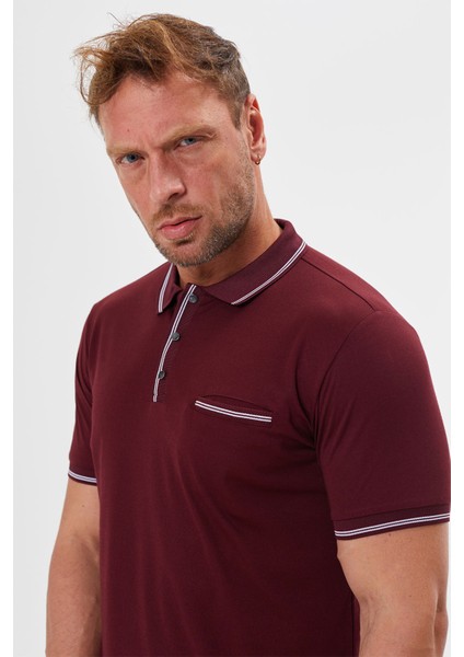 Polo Yaka Regular Fit Cepli Erkek Çıtçıt Detaylı T-Shirt-6245TY241