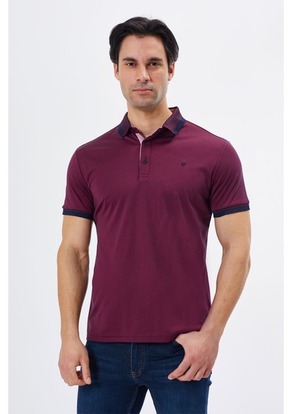 Polo Yaka Regular Fit Yaka Detaylı Erkek T-Shirt-6251TY241