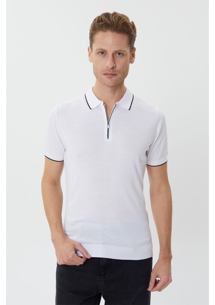Regular Fermuarlı Polo Yaka Triko Tişört-TY1037TY231 fırsatları