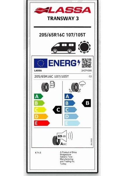 205/65 R16C 107/105T Transway 3 Yaz Lastiği (Üretim YILI:2024)