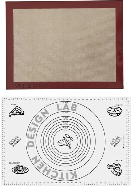 Isıya Dayanıklı Hamur Pişirme Altlığı ve Ölçülü Beyaz Hamur Açma Matı 45 cm x 65 cm