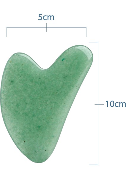 Aventurin Taşı Kalp Gua Sha Yüz Masaj Aleti Doğal Taş Keseli Sertifikalı
