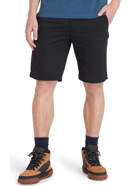 Poplin Chino Short Siyah Erkek Şort