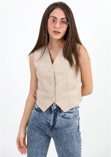 Fleto Cepli Deri Yelek - Taş fiyatları