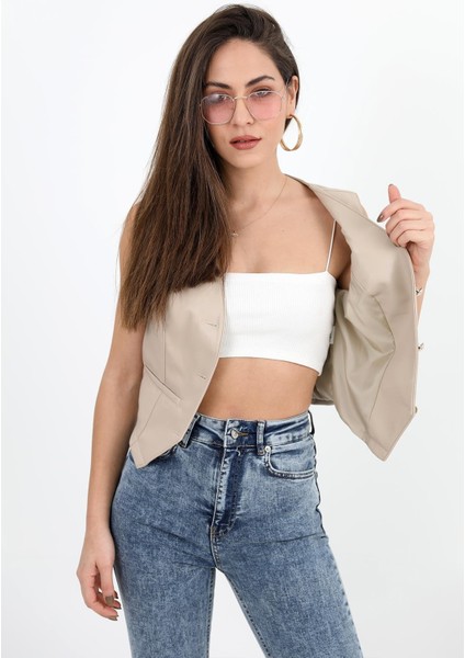 Fleto Cepli Deri Yelek - Taş fırsatları