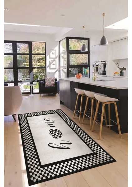 Dijital Baskılı Kaymaz Yıkanabilir Home Yazılı Mutfak Halısı, Mutfak-12-Siyah, fiyatları