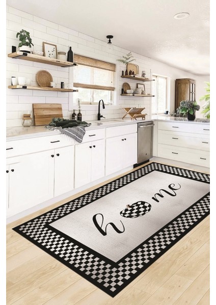 Dijital Baskılı Kaymaz Yıkanabilir Home Yazılı Mutfak Halısı, Mutfak-12-Siyah, fırsatları
