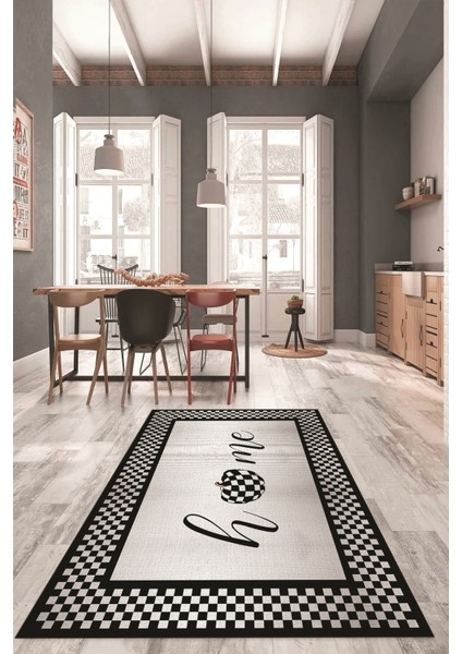 Dijital Baskılı Kaymaz Yıkanabilir Home Yazılı Mutfak Halısı, Mutfak-12-Siyah, indirimleri