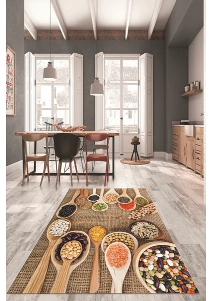 3D Kaşık Baharat Temalı Kaymaz Taban Yıkanabilir Mutfak Halısı, Mutfak-29-Renkli, fiyatları
