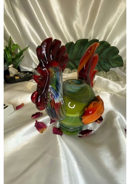 Dekoratif Üfleme Cam Feng Shui Ejderah Yılında Koruyucu Horoz 01 fırsatları