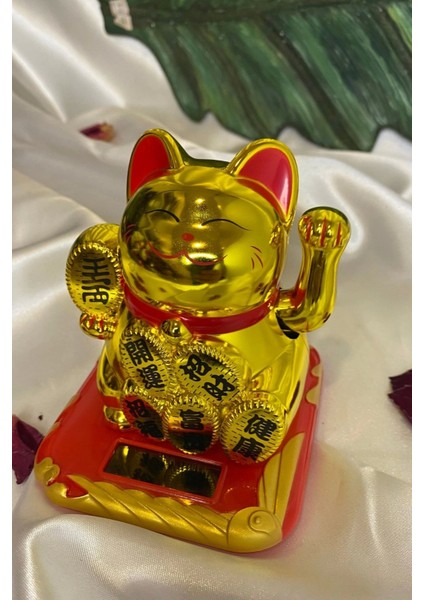 Maneki Neko Feng Shui Bereket Şans Mutluluk Çağıran Şans Kedi Sarı Gold