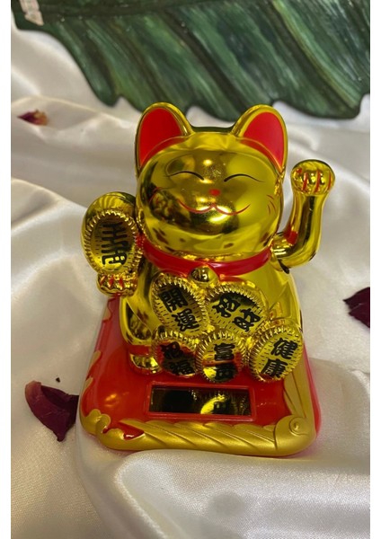 Maneki Neko Feng Shui Bereket Şans Mutluluk Çağıran Şans Kedi Sarı Gold