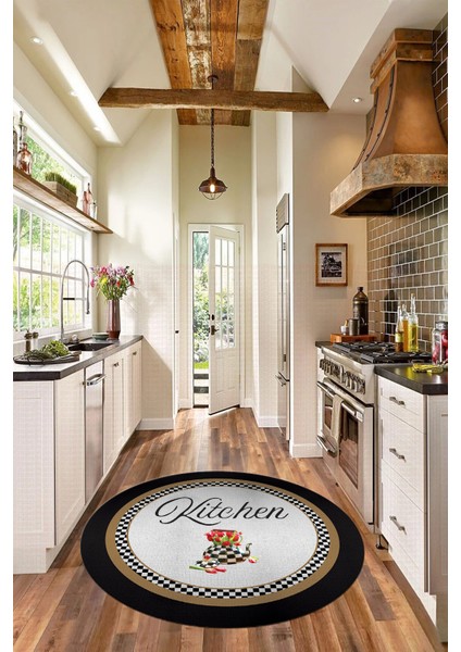 Dijital Kaymaz Taban Yıkanabilir Kitchen Yazılı Yuvarlak Mutfak Halısı, Y-Mutfak-48-Renkli, fiyatları