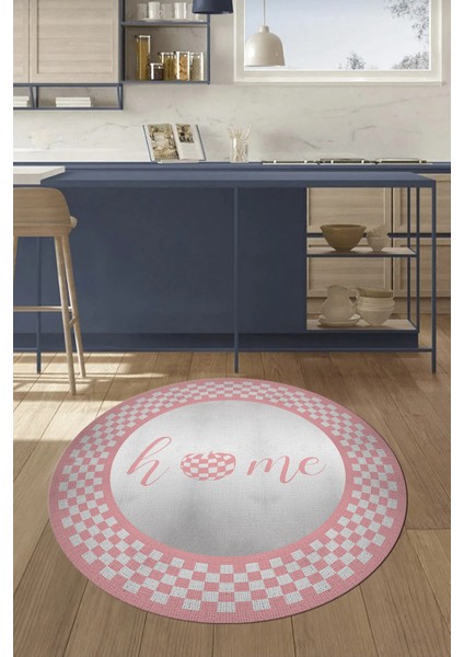 Dijital Baskılı Kaymaz Yıkanabilir Home Yazılı Yuvarlak Mutfak Halısı, Y-Mutfak-12-Pembe, fiyatları