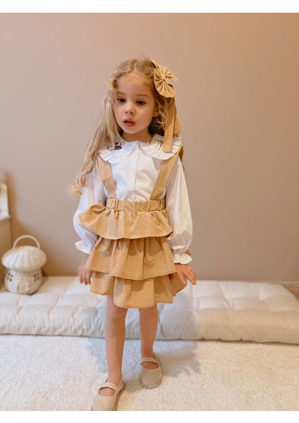 Yigit Butik Gömlek Kombinli Kız Çocuk Salopet