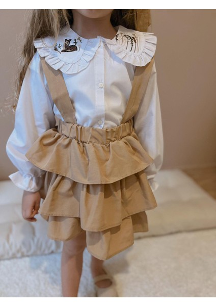 Yigit Butik Gömlek Kombinli Kız Çocuk Salopet fırsatları