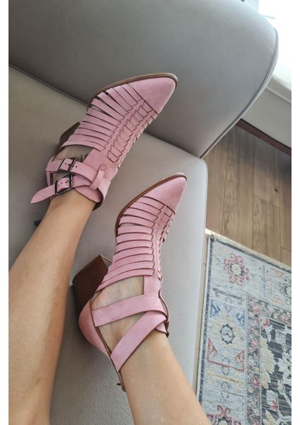 019 1007 Topukla Kadın Süet Yazlık Bot