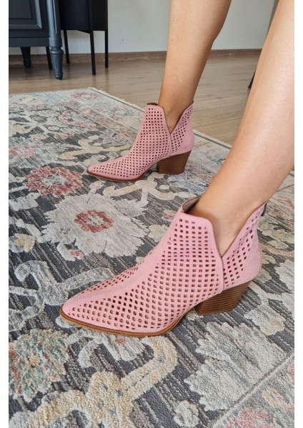 019 1015 Topukla Kadın Süet Yazlık Bot