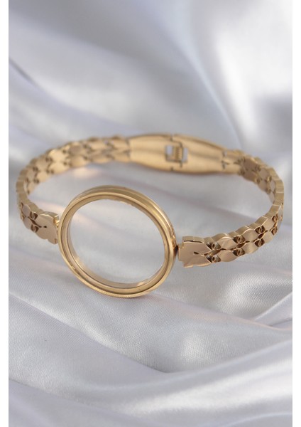 316L Çelik Gold Renk Arpa Işleme Açılabilir Fanus Model Kadın Kelepçe modelleri