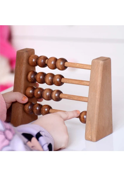 Alg Wood Doğal Sağlıklı Ahşap Abaküs Oyuncak, Montessori Toys, Çocuk ve Odası Ahşap DEKOR-5016