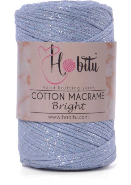 Bej Hobitu Cotton Macrame Bright 160 Bebe Mavi-Gümüş