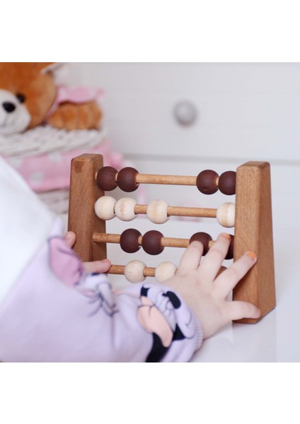 Alg Wood Doğal Sağlıklı Ahşap Abaküs Oyuncak, Montessori Toys, Çocuk ve Odası Ahşap DEKOR-5017