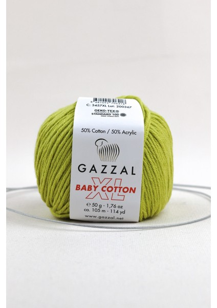 100-149M Baby Cotton Xl 50 Gr, Amigurimi, Punch El Örgü Ipligi Taka Yarn (3457 Xl) Pamuk & Akrilik