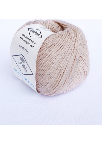 150-199M Baby Cotton 50 gr Amigurumi, Punch, El Örgü Ipligi, Taka Yarn (Orta BEJ-1036) Pamuk & Akri