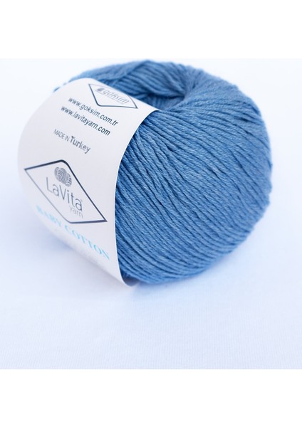 Mavi Baby Cotton 50 gr Amigurumi, Punch, El Örgü Ipi Taka Yarn (Derin GECE-5208) Pamuk & Akrilik 50