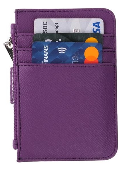 Bozuk Para Bölmeli Kullanışlı Küçük Kartlık Cüzdan Mor fiyatları