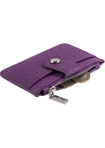 Bozuk Para Bölmeli Kullanışlı Küçük Kartlık Cüzdan Mor modelleri