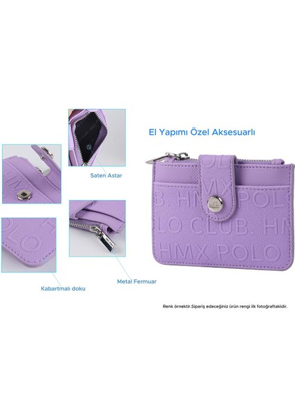 Bozuk Para Bölmeli Kullanışlı Küçük Kartlık Cüzdan Mor indirimleri