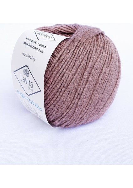 Pamuk & Akrilik Baby Cotton 50 gr Amigurumi, Punch, El Örgü Ipligi, Taka Yarn (VİZON-7001) Kahveren