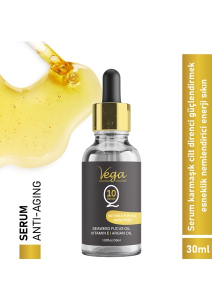 Q10 Enzym Serum Argan Oil. Fucus Oil. Lavanta Yağı Özü, Badem Yağı Üzüm Çekirdeği Yağı 30 ml