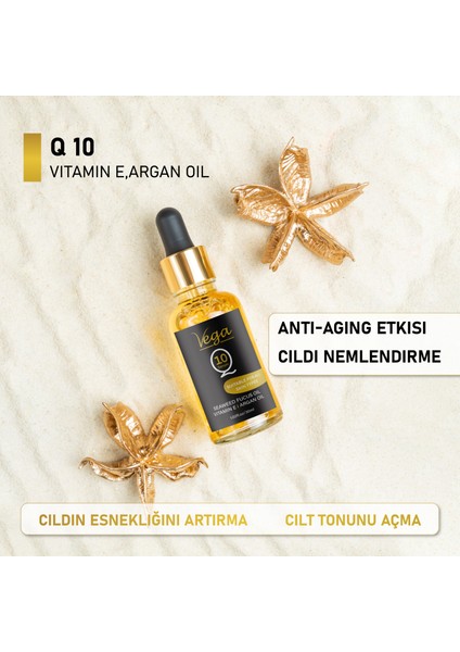 Q10 Enzym Serum Argan Oil. Fucus Oil. Lavanta Yağı Özü, Badem Yağı Üzüm Çekirdeği Yağı 30 ml