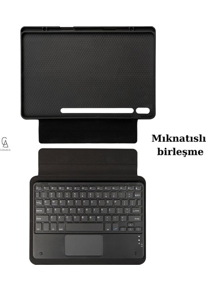 Samsung Galaxy Tab S9 SM-X710 Uyumlu Touch Padli Tablet Kılıfı Bluetooth Bağlantılı Klavye fiyatları