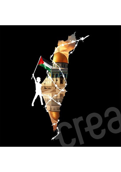 Filistin Özgür Tasarım Baskılı Oversize Hoodie Sweatshirt Siyah modelleri