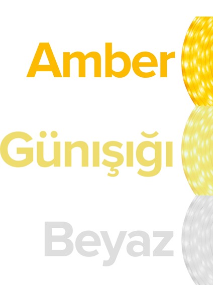 Amber LED 12V 2835 Yüksek Lümen Şerit LED Metrede 120 Ledli - Beyaz, Günışığı, Amber - 5, 10, 15, 20, 25 ve 50 Metre Seçenekleri - İç Mekan Aydınlatma