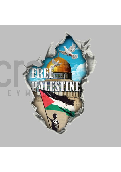 Filistin Özgür Tasarım Baskılı Oversize Hoodie Sweatshirt Gri modelleri